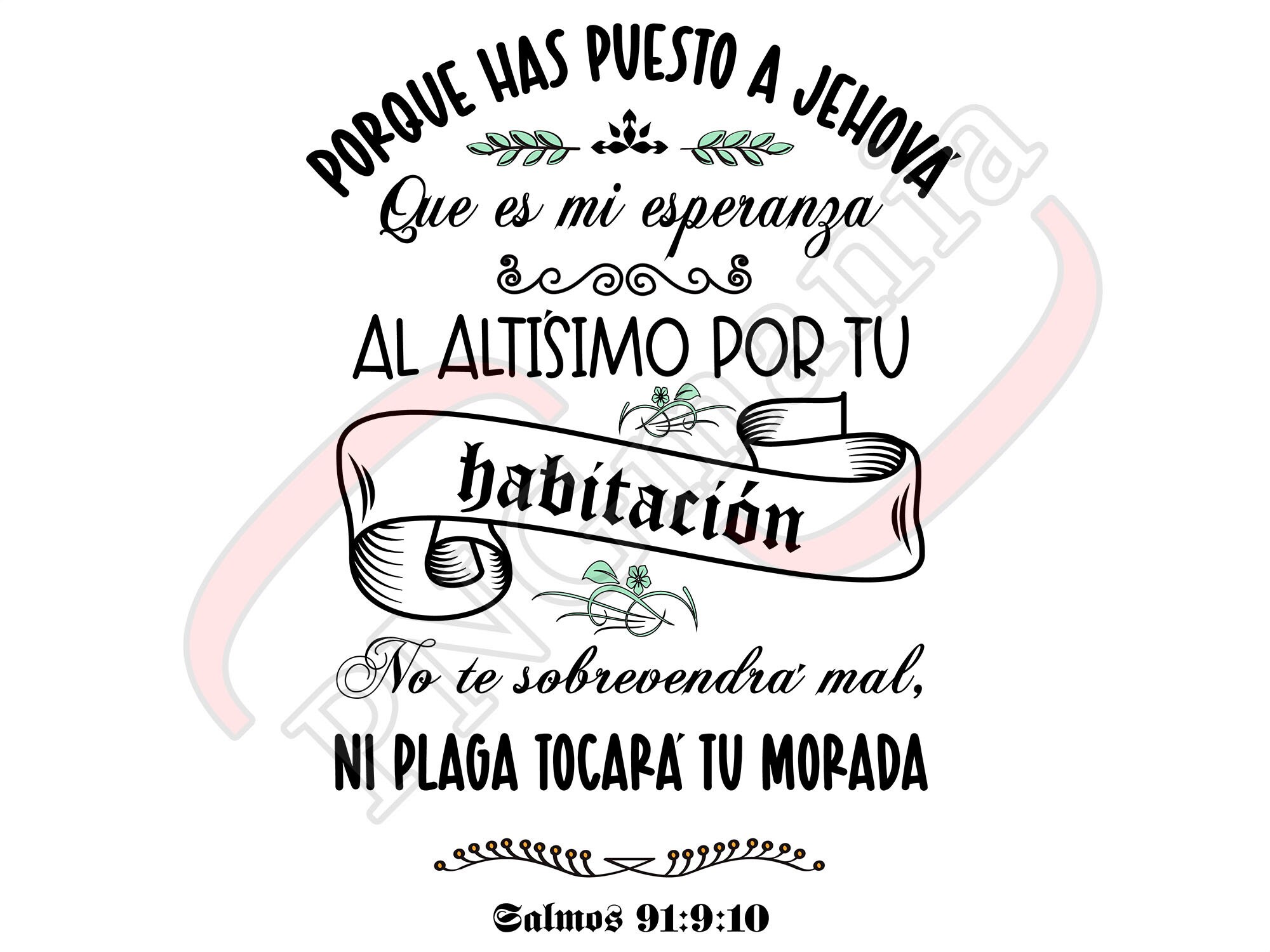 Salmo 91 En Espanol Wall Decor - Psalm 91 Cuadro - Christian Wall