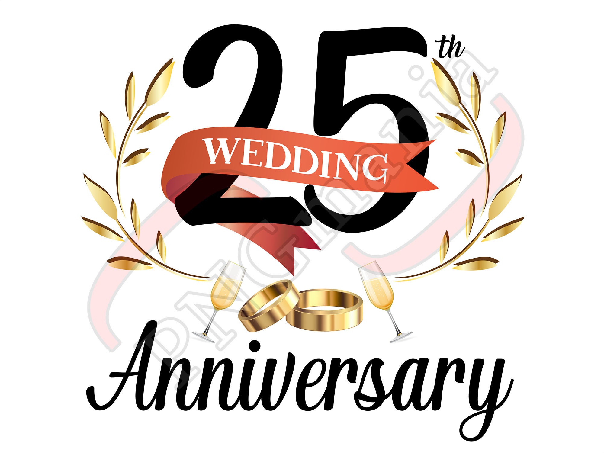 25th Wedding Anniversary Png Pdf 25 Years Of Marriage Etsy Australia