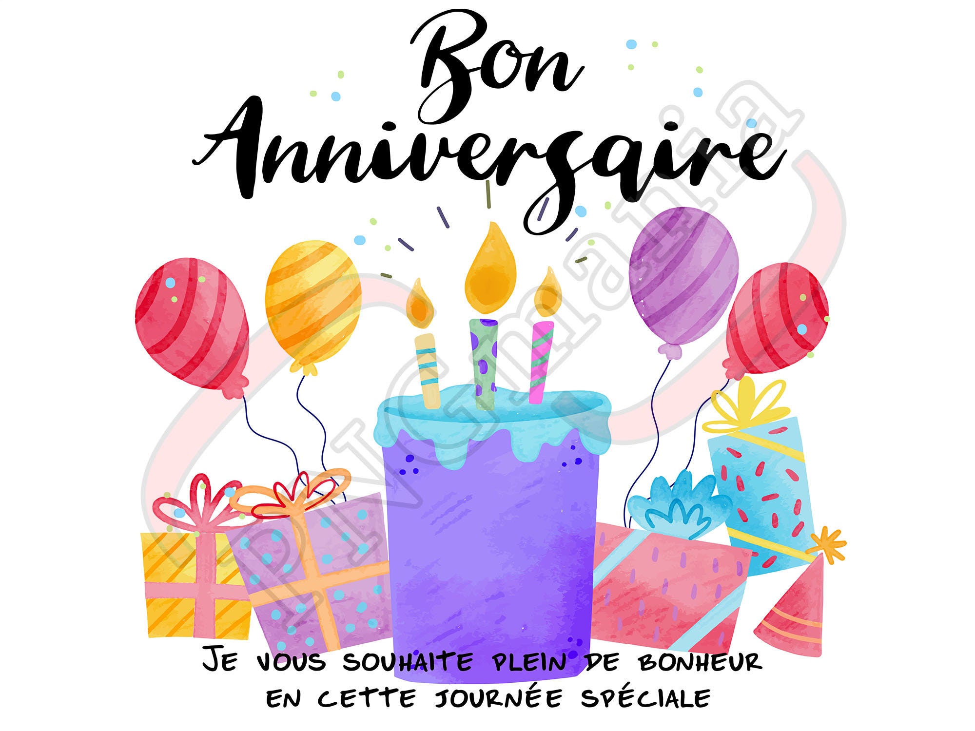 Vecteur Stock Happy birthday carte anniversaire recto 5