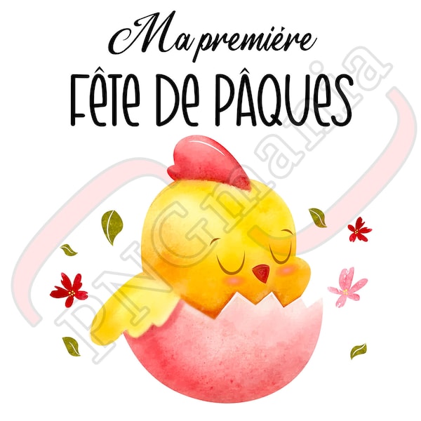 Ma première fête de Pâques PNG, JPG, pdf, French Digital Art - Onesie print, Shirt print, Mug design - Pâques sublimation, Instant Download