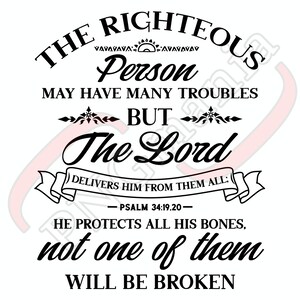 Psalm 34 :19 SVG, PNG, Jpg, Pdf, Religious Digital Design, Bible Verse ...