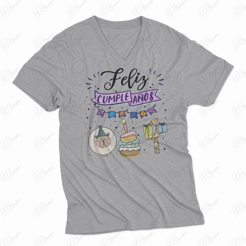 Feliz Cumpleaños, Happy Birthday, Spanish Digital art, SVG, PNG, JPG, pdf Shirt print, Wall decor, Greeting card Sublimation, Printable image 6