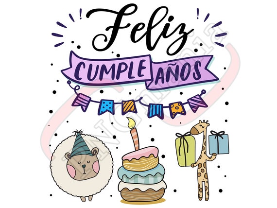 Feliz Cumpleaños, Happy Birthday, Spanish Digital Art, SVG, PNG, JPG, Pdf  Shirt Print, Wall Decor, Greeting Card Sublimation, Printable -  Finland