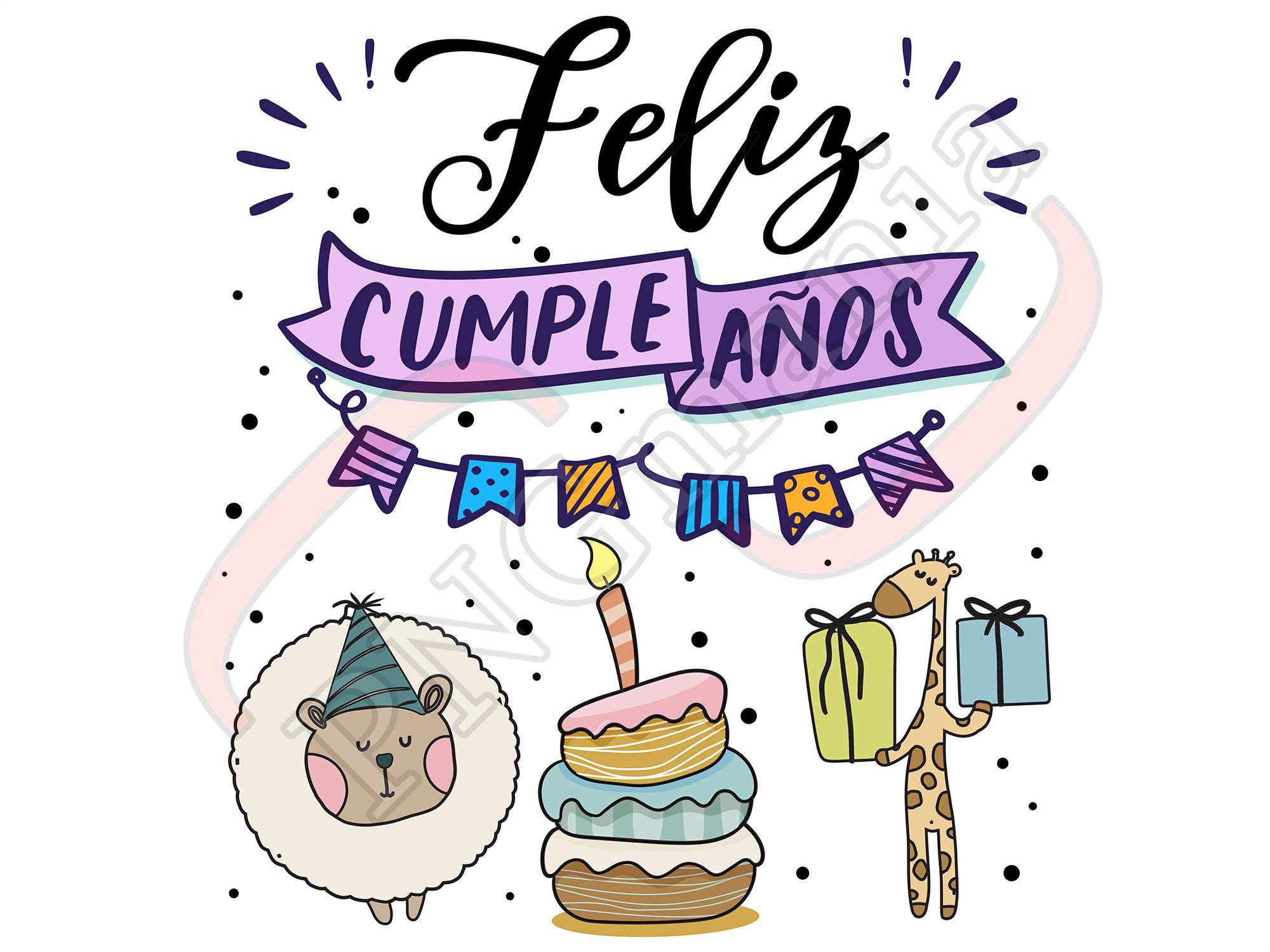 Feliz Cumpleanos Para Una Amiga Clipart