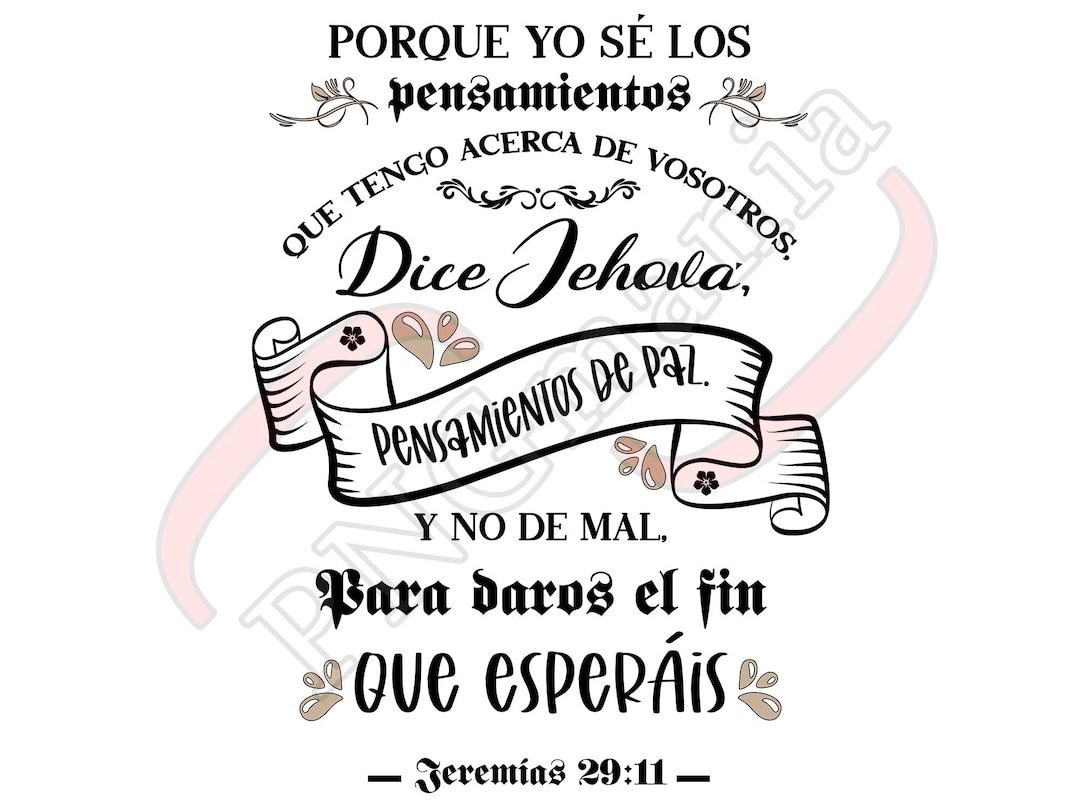 Jeremías 29 11 SVG, PNG, Spanish Bible Verse, Spanish Religious Shirt