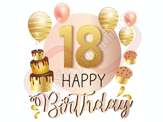 Feliz Cumpleaños 18 Años De Aniversario Stock de ilustración - Ilustración  de saludo, festival: 112278796