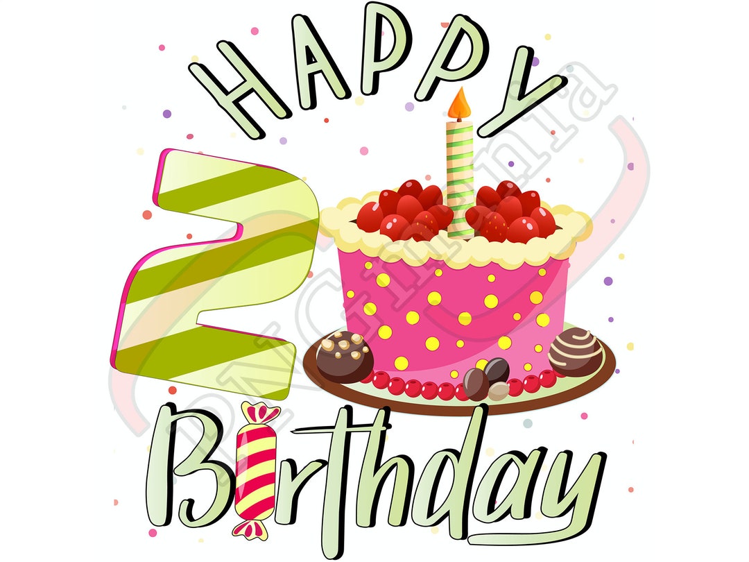 Feliz cumpleaños 2 PNG, JPG, PDF, Arte digital de cumpleaños de niño o niña  Impresión de camisa Bday, Diseño de tarjeta de felicitación de cumpleaños