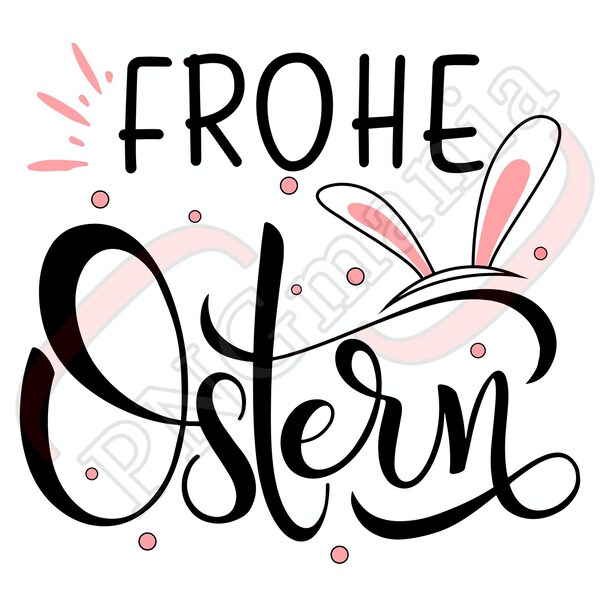 Frohe Ostern SVG, PNG, JPG, pdf, Art numérique allemand - Impression de chemise de Pâques, citation de tasse de Pâques, carte de vœux de Pâques, sublimation, fichier coupé