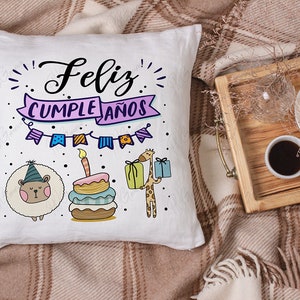 Feliz Cumpleaños, Happy Birthday, Spanish Digital art, SVG, PNG, JPG, pdf Shirt print, Wall decor, Greeting card Sublimation, Printable image 9