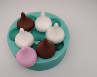 Chocolate kisses Silicone Mold-Six Kisses-Faux Fake Bake
