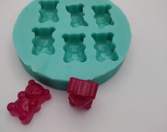 Teddy Bears-Silicone Mold-Faux Fake Bake-Clay, Resin, Soap, Candle, Plaster, Fondant, Concrete or Baking Mold-Two Mold Styles Available