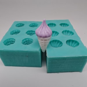 Mini Ice Cream Set-Silicone Mold-Clay,Resin,Soap,Candle,Plaster,Fondant,Concrete or Baking Mold-Two Mold Styles Available