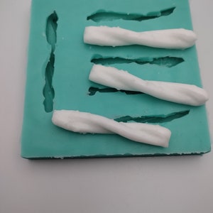 Pretzel Twist Sticks-Silicone Mold-Faux Fake Bake-Clay,Resin,Soap,Candle,Plaster, Fondant,Concrete or Baking Mold-Two Mold Styles Available