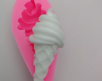 Eistüte Swirl-Silikonform-Faux Fake Bake-Clay, Harz, Seife, Kerze, Gips, Fondant oder Backform-Zwei Formen-Stile verfügbar