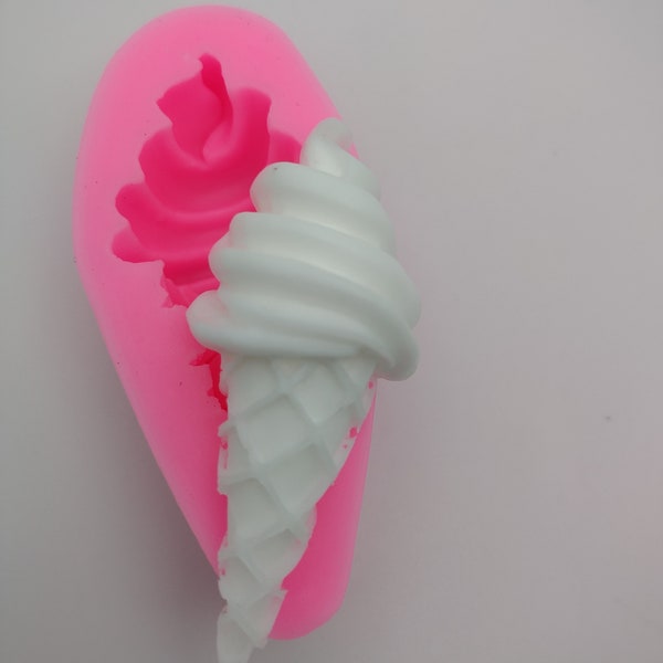 Ice Cream Cone Swirl-Silicone Mold-Faux Fake Bake-Clay, Resin,Soap,Candle,Plaster, Fondant or BakingMold-Two Mold Styles Available