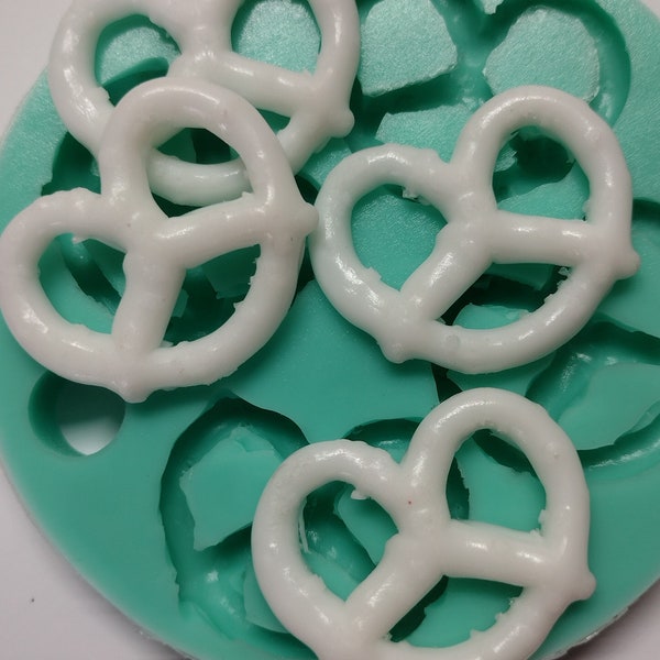 Pretzels-Molde de silicona-Faux Fake Bake-Clay, resina, jabón, vela, yeso, Fondant, hormigón o molde para hornear-Dos estilos de molde disponibles