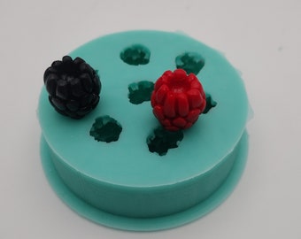 Raspberry/Blackberry-Silicone Mold-Faux Fake Bake-Clay,Resin,Soap,Candle,Plaster,Fondant, Concrete or Baking Mold-Two Mold Styles Available