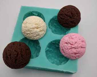 Mini Eiskugeln-Silikonform-Faux Fake Back-Ton, Harz, Seife, Kerze, Gips, Fondant, Backform, UV-Form jetzt verfügbar!