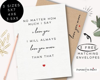 Anniversary Card, Valentines Day Card for Him/Husband, Valentines Card for Wife/Her/Fiance, Cute Card, Valentine’s Card Boyfriend/Girlfriend