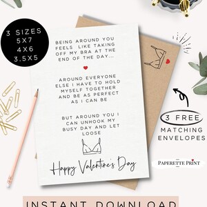 Valentines Day Card Printable, Digital Card, Happy Valentines Day for Husband, Funny Rude Card, Instant Download, Card For Husband/Wife