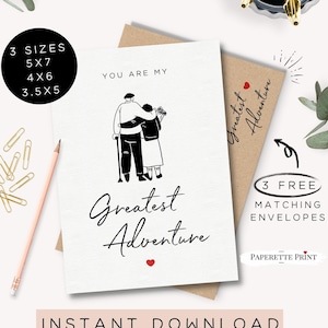 Anniversary Card Printable, Digital Card, Happy Anniversary for Husband, 10 year Anniversary, Instant Download, Card For Husband/Wife,