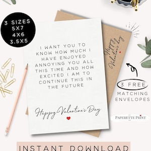 Valentines Day Card Printable, Digital Card, Happy Valentines Day for Husband, Funny Rude Card, Instant Download, Card For Husband/Wife