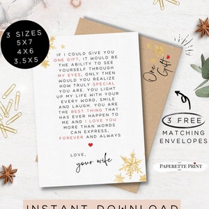Printable Card, Husband Christmas Card, Long Distance Christmas Card, 10 Year Anniversary, Romantic Christmas Card, 5th Anniversary gift