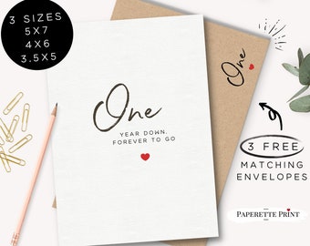 1st Anniversary Card, Happy First Anniversary Card, 1 Year Anniversary, Card for Him/Her, For Couple, One Year Married, Gift For Wife 1 Year