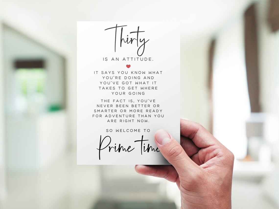 30th Birthday Card, Printable Card, 30th Birthday Card for Him/her ...