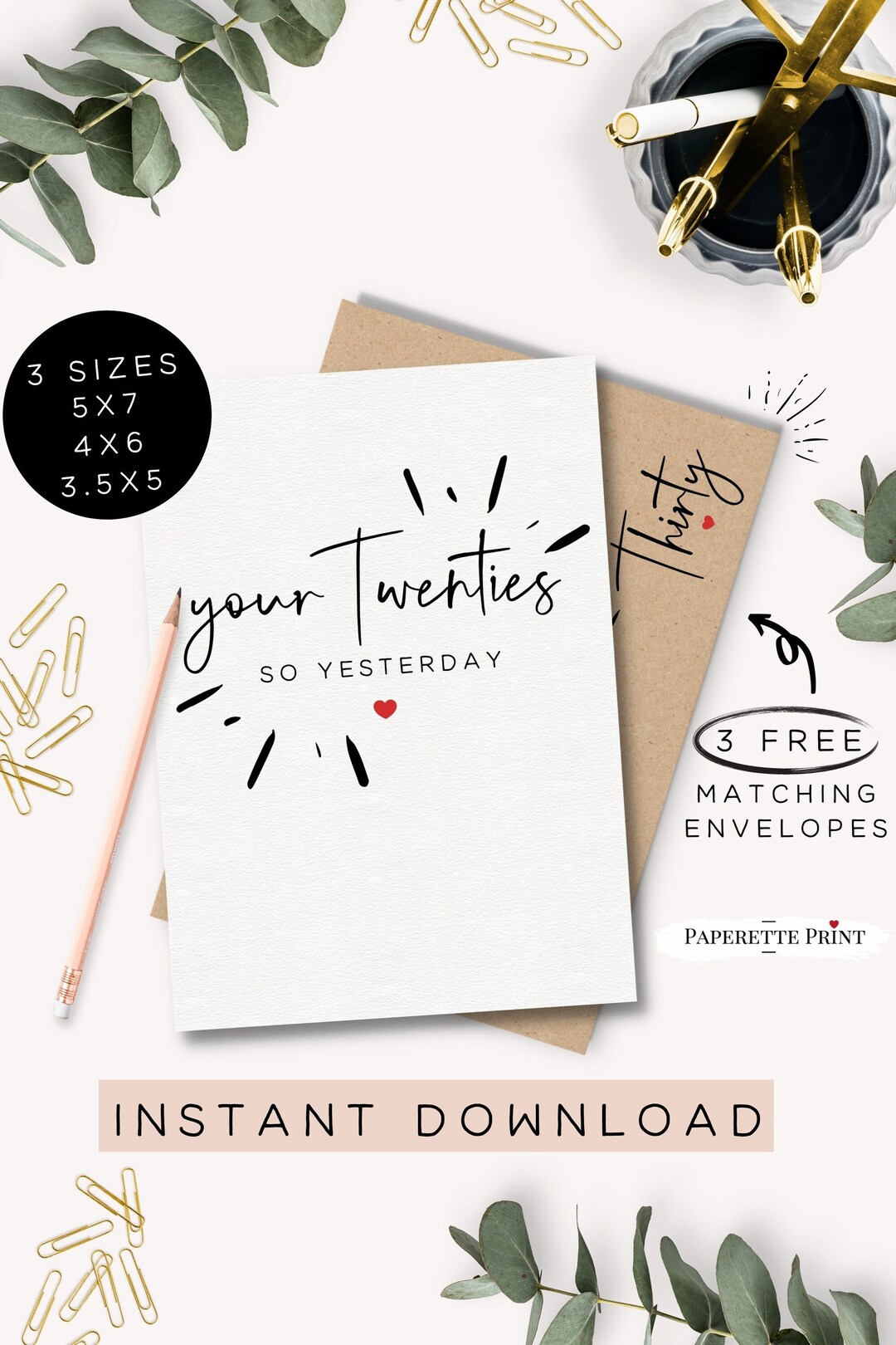 30th Birthday Card, Printable Card, 30th Birthday Card for Him/her ...