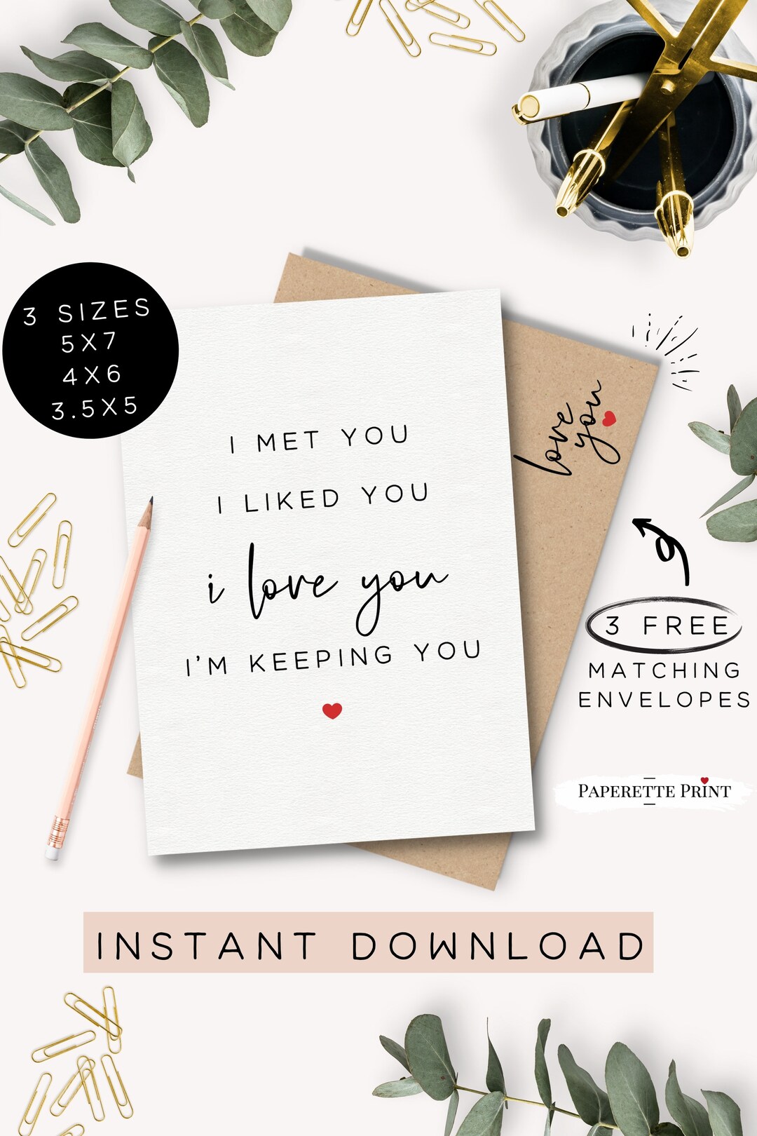 I Love You and I Like You Printable Card, 1st Anniversary Card Husband ...
