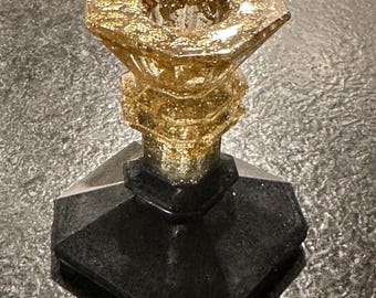 Gold & Black Candle Holder - Handmade