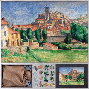 Gardanne (Horizontal View) Wooden Jigsaw Puzzle By Paul Cézanne. Wooden Puzzle For Adults - 35, 108, 250, 500, 750 or 1000 pieces.