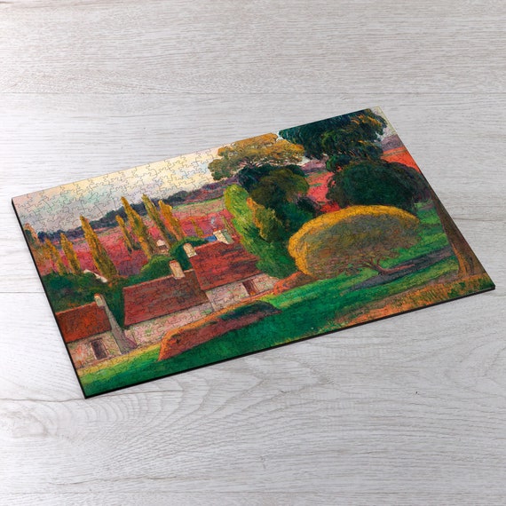 Haystacks in Brittany Wooden Puzzle By Paul Gauguin 750 or 1000 pieces. Wooden Jigsaw Puzzle For Adults 500 250