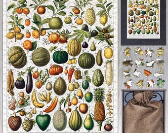 Fruits and Vegetables Wooden Jigsaw Puzzle, Nouveau Larousse Illustre