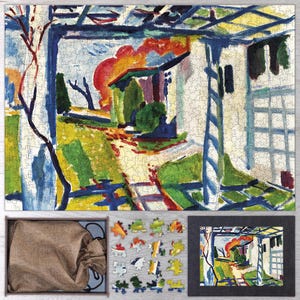 Grape Arbor Wooden Jigsaw Puzzle By Henry Lyman Saÿen. Wooden Jigsaw Puzzle For Adults - 35, 108, 250, 500, 750 or 1000 pieces.