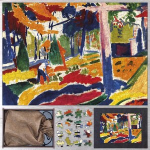 Garden Wooden Jigsaw Puzzle By Henry Lyman Saÿen. Wooden Jigsaw Puzzle For Adults - 35, 108, 250, 500, 750 or 1000 pieces.