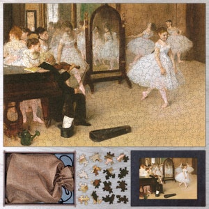 The Dancing Class Wooden Jigsaw Puzzle By Edgar Degas. Wooden Jigsaw Puzzle For Adults - 35, 108, 250, 500, 750 or 1000 pieces.