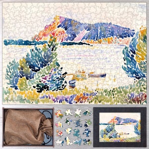 Cap Nègre Wooden Jigsaw Puzzle By Henri Edmond Cross. Wooden Puzzle For Adults - 35, 108, 250, 500, 750 or 1000 pieces.