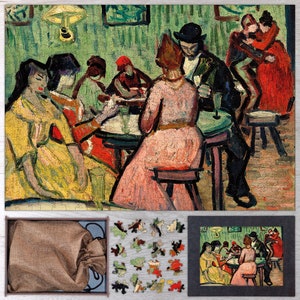 The Brothel (Le Lupanar) Wooden Jigsaw Puzzle By Vincent van Gogh. Wooden Jigsaw Puzzle For Adults - 35, 108, 250, 500, 750 or 1000 pieces.