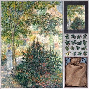 Camille Monet in the Garden at Argenteuil Wooden Puzzle By Claude Monet. Wooden Puzzle For Adults - 35, 108, 250, 500, 750 or 1000 pieces.