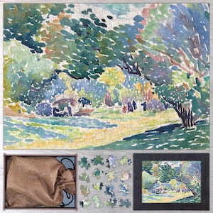 Landscape Wooden Jigsaw Puzzle By Henri Edmond Cross. Wooden Puzzle For Adults - 35, 108, 250, 500, 750 or 1000 pieces.