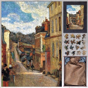 Rue Jouvenet in Rouen Wooden Jigsaw Puzzle By Paul Gauguin. Wooden Jigsaw Puzzle For Adults - 35, 108, 250, 500, 750 or 1000 pieces.