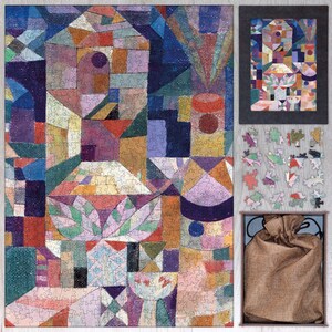 Castle Garden Wooden Jigsaw Puzzle By Paul Klee. Wooden Jigsaw Puzzle For Adults - 35, 108, 250, 500, 750 or 1000 pieces.