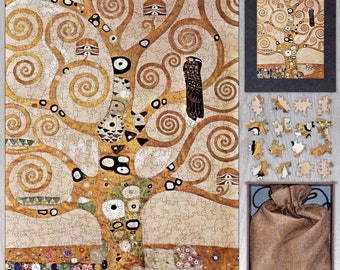 The Tree of Life Wooden Jigsaw Puzzle By Gustav Klimt. Wooden Puzzle For Adults - 35, 108, 250, 500, 750 or 1000 pieces.