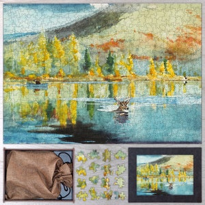 An October Day Wooden Jigsaw Puzzle By Winslow Homer. Wooden Jigsaw Puzzles For Adults - 35, 108, 250, 500, 750 or 1000 pieces.