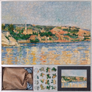 The Village of L&#39;Estaque Seen from the Sea Wooden Puzzle By Paul Cézanne. Wooden Puzzle For Adults - 35, 108, 250, 500, 750 or 1000 pieces.
