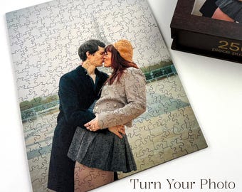 Puzzle fotografico personalizzato - Puzzle in legno personalizzato con la tua foto - Regalo unico per coppie, anniversari, famiglie, compleanni