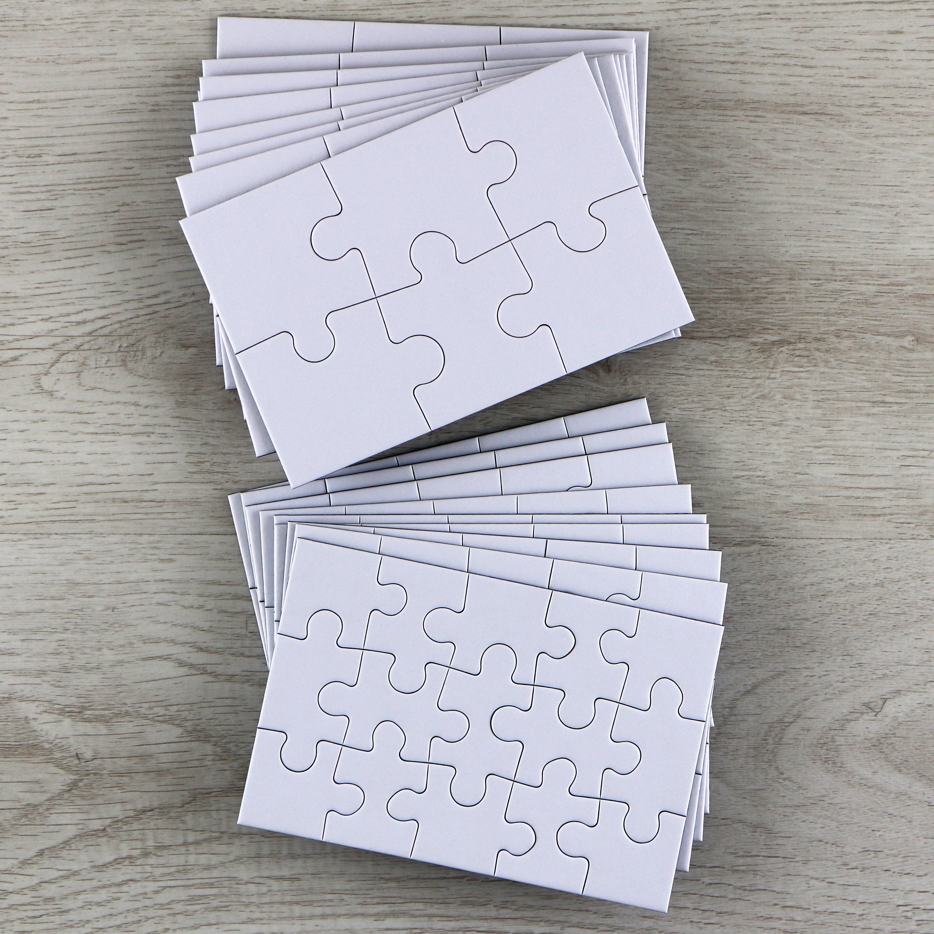 Kids Drawing Blank Jigsaw Puzzles Pack of 10 White Puzzles 6 or 15 Pieces  With Blank Envelopes Puzzles for Drawing, Writing, Painting 