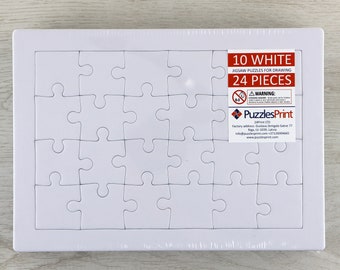 White, Blank, Plain Jigsaw Puzzles | Pack Of 10 - Medium Size (A4) 24 Piece Jigsaw Puzzles | Drawing, Painting Puzzles For Kids And Adults